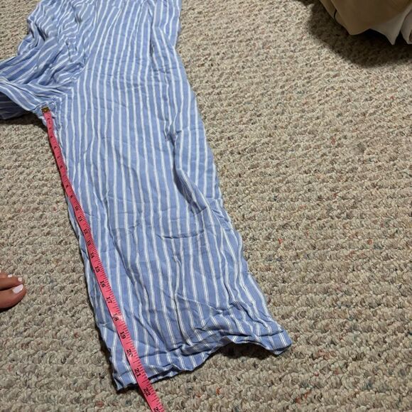 J.Crew Sleeveless Seaside Stripe Linen Jumpsuit- Size 10 - Picture 11 of 12